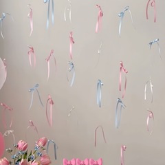 Ins蝶結びビーズ飾り道具デパート宝石店バレンタインデー誕生日背景壁飾りカーテン