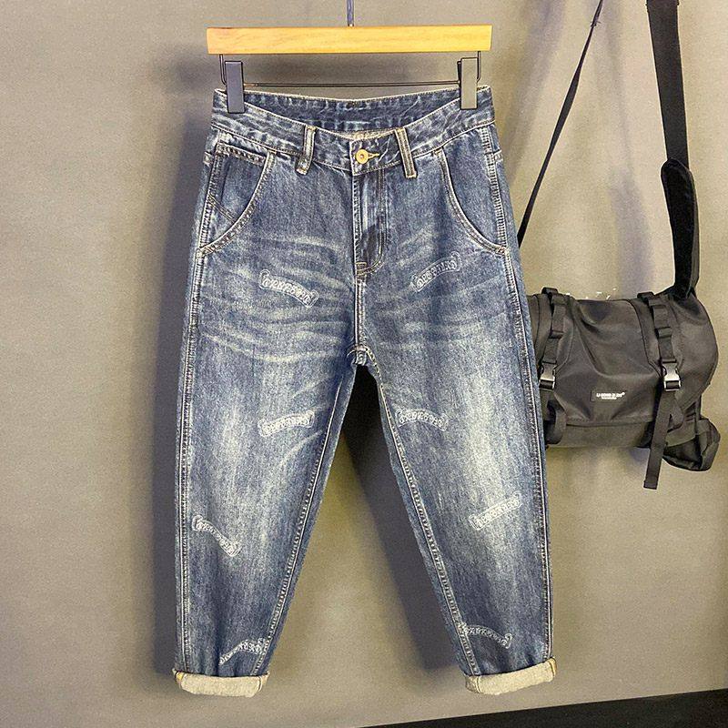 Loose Fit Men's Pants, 2026 Spring New Trendy And Cool Printed Jeans, American Retro Washed Men's Pants_mkmklike.com