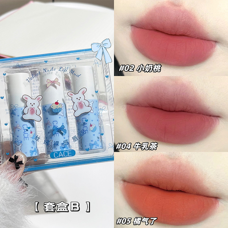 CACE nuevos productos de terciopelo desnudo mate lipstick pseudo simple esmalte labial blanco natural universal maquillaje barato al por mayor
