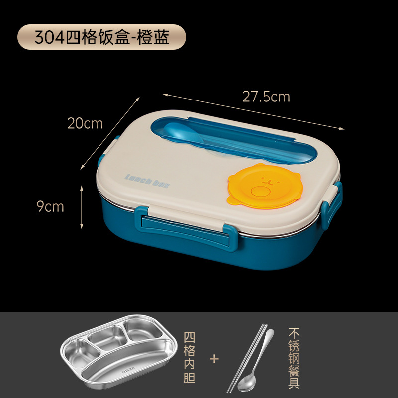 Caja de almuerzo de comedor para niños de acero inoxidable 304