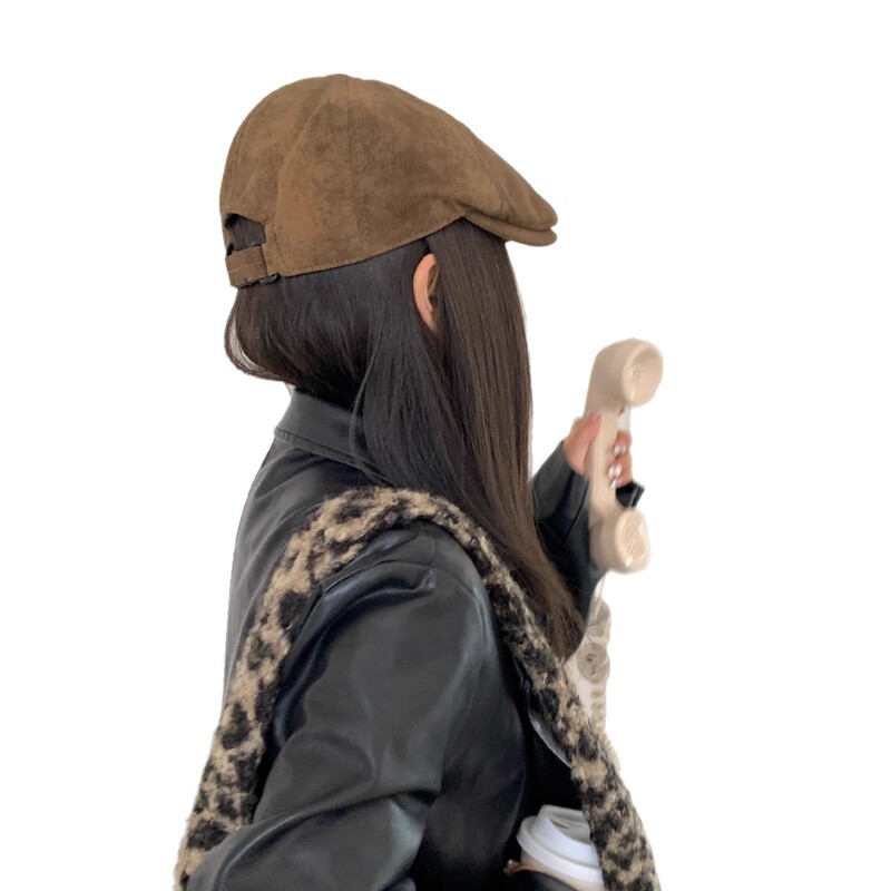 25年可调节前进帽女英伦新款帽短檐春夏季反戴贝雷帽百搭日系复古|undefined