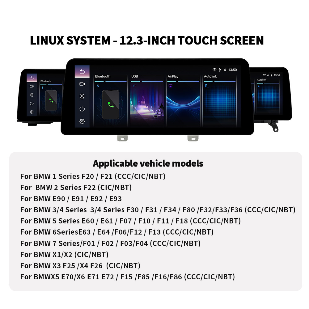 Suitable for BMW 1 Series, 2 Series, 3 Series, 5 Series, 6 Series, 7 Series, X5, X6, F10, F20, 2012-2016 modified car screens