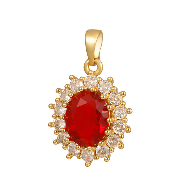 Joyas transfronterizas colgante de rubí esmeralda ligero de lujo accesorios de acero de titanio collar no decolor cadena clavícula