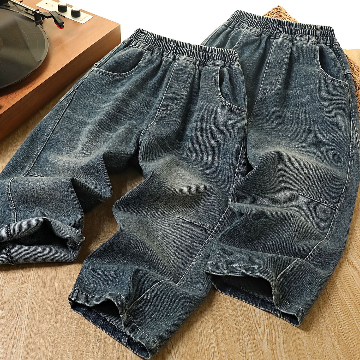 Boys' Spring 2026 New Style Casual Jeans for Kids, Fashionable Distressed Style, Curved Knife Pants for Medium and Large Children, Dropshipping Available