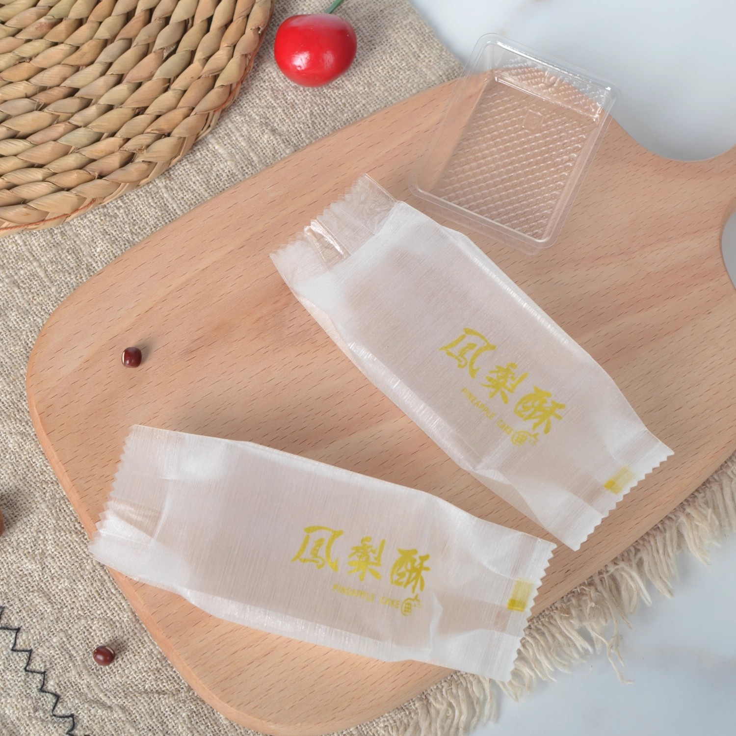 拉丝膜凤梨酥平口机封袋子烘焙食品菠萝酥点心内托加厚包装袋批发