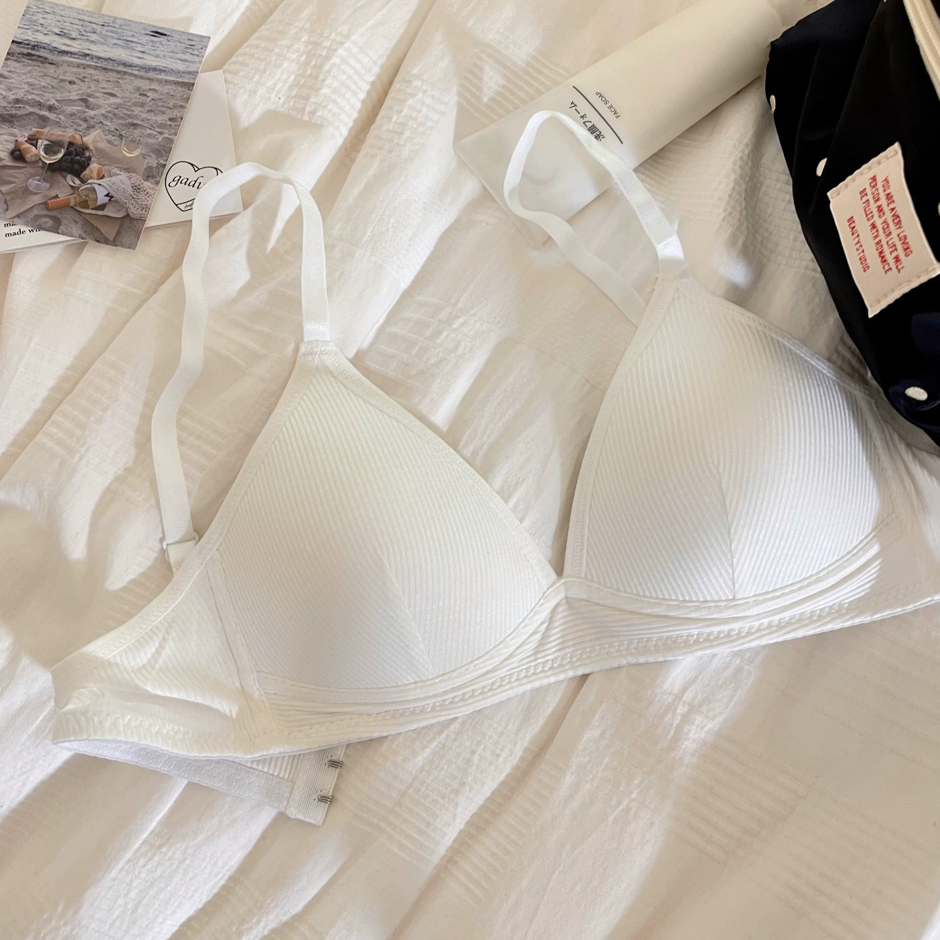 Supporting underwear, thin summer comfortable wireless bra, french style