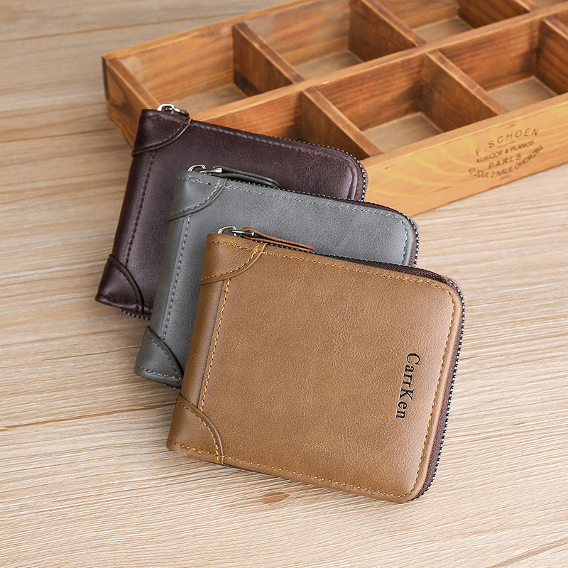 Cross-border supply 2021 new men's short casual fashion wallet AliExpress horizontal square small bag wholesale