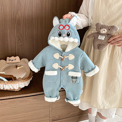 婴儿连体衣冬季加厚外出服宝宝衣服婴幼儿加厚冬装皮毛一体洋气