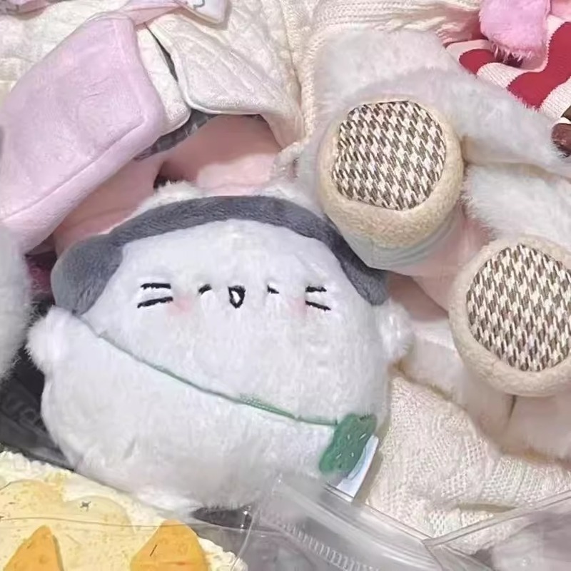 可爱胖嘟嘟小猫蛋四叶草小猫玩偶毛绒挂件超包萌书挂件钥匙扣挂饰|undefined