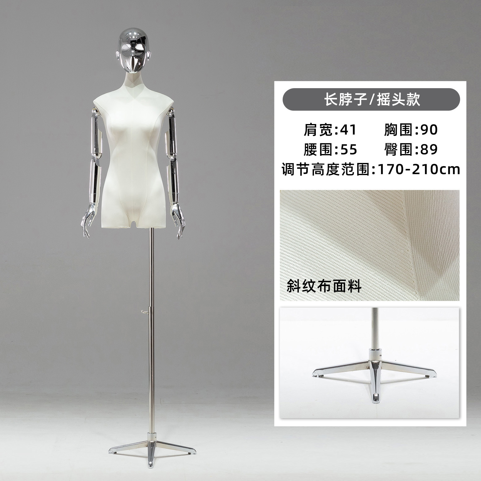 Maniquí Femenino de Busto con Clavícula de Plástico para Tiendas de Ropa y Escaparates image 15