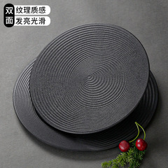 密胺餐具黑色日式盤子仿瓷塑料烤肉盤餐盤圓盤平盤擺盤壽司盤商用