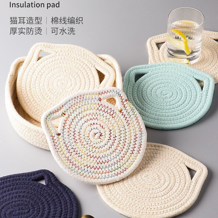 Cojín de aislamiento térmico conjunto de cojín de mesa resistente a quemaduras cojín de mesa doméstico cojín de taza resistente a altas temperaturas cojín de mortero cojín de platos creativos cojín de platos cojín de platos