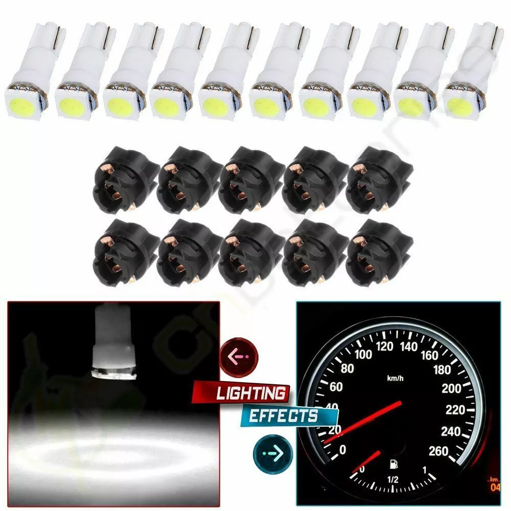 Bombilla de automóvil T5 lámpara de instrumentos LED de automóvil lámpara de maquillaje T5 1SMD T5 con lámpara de base
