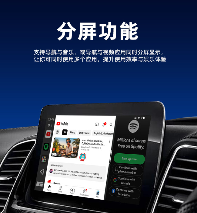 Wired to wireless CarPlay connectivity box with Android 15.0 system, 4GB+32GB, supports screen mirroring & split screen