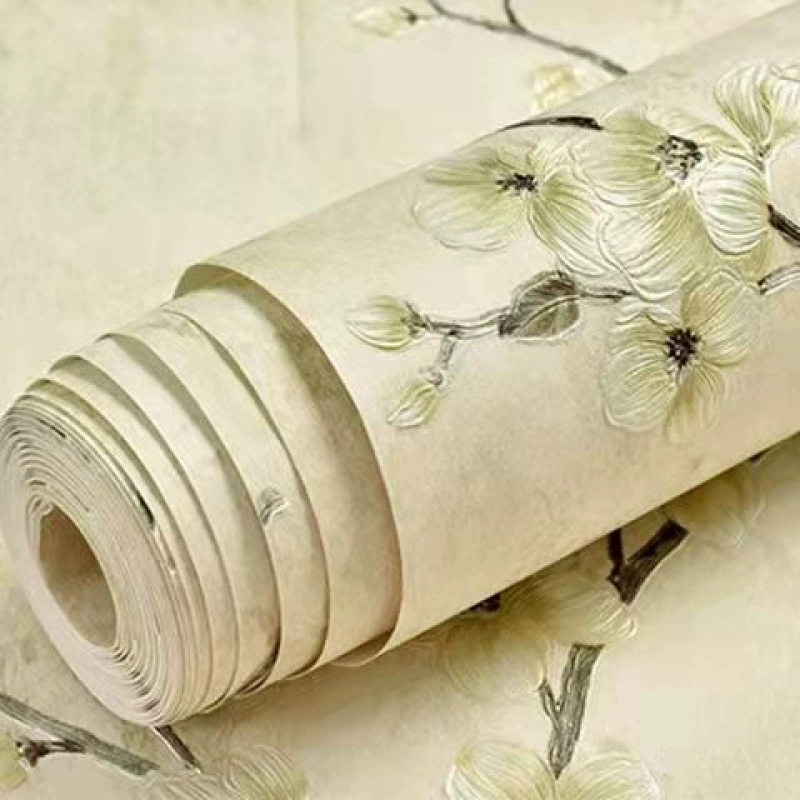 Самоклеящиеся нетканые обои с точным рельефным рисунком для снятия давления, европейский пасторальный ретро стиль, фоновая стена ТВ в гостиной или спальне