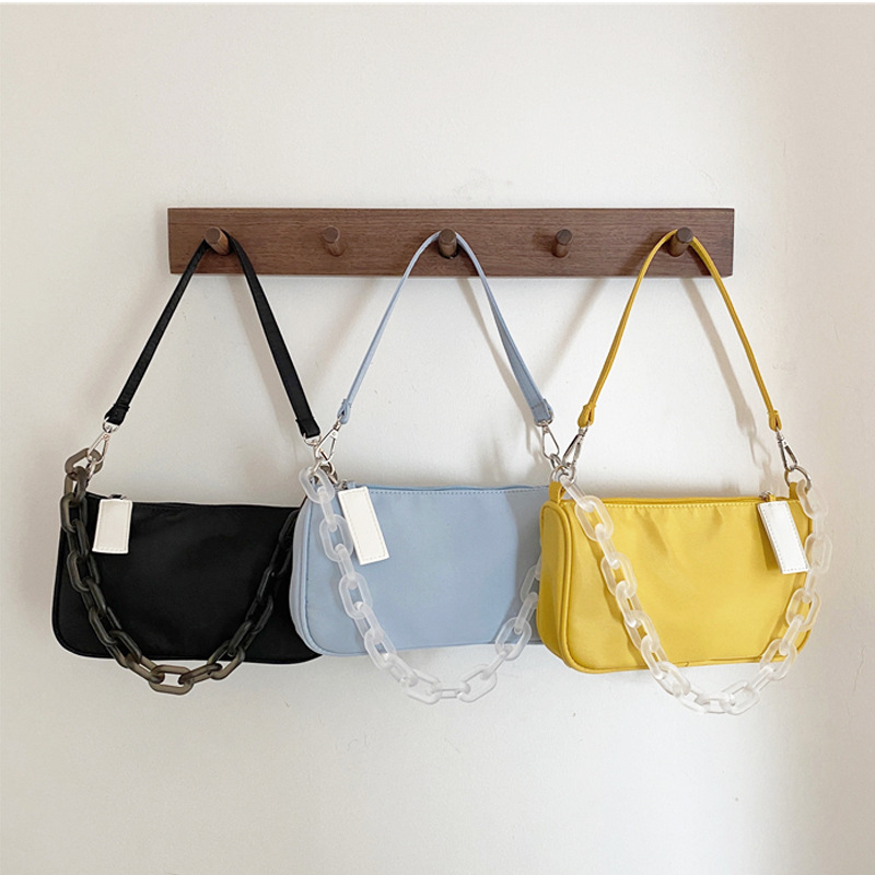 South Korea Niche Designer JENNIE Baguette Underarm Bag Fashionable All-match Acrylic Chain Shoulder Bag for Women
