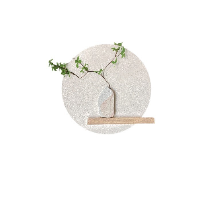 奶油风餐厅装饰画立体沙岩画小清新仿真绿植壁饰挂件客厅圆形挂画|undefined