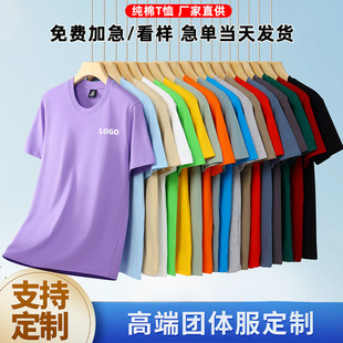 Advertising Shirt T-Shirt Custom Logo Cotton Round Neck Short Sleeve Work Clothes Group Activity Class Clothes Culture Shirt Printing Diy