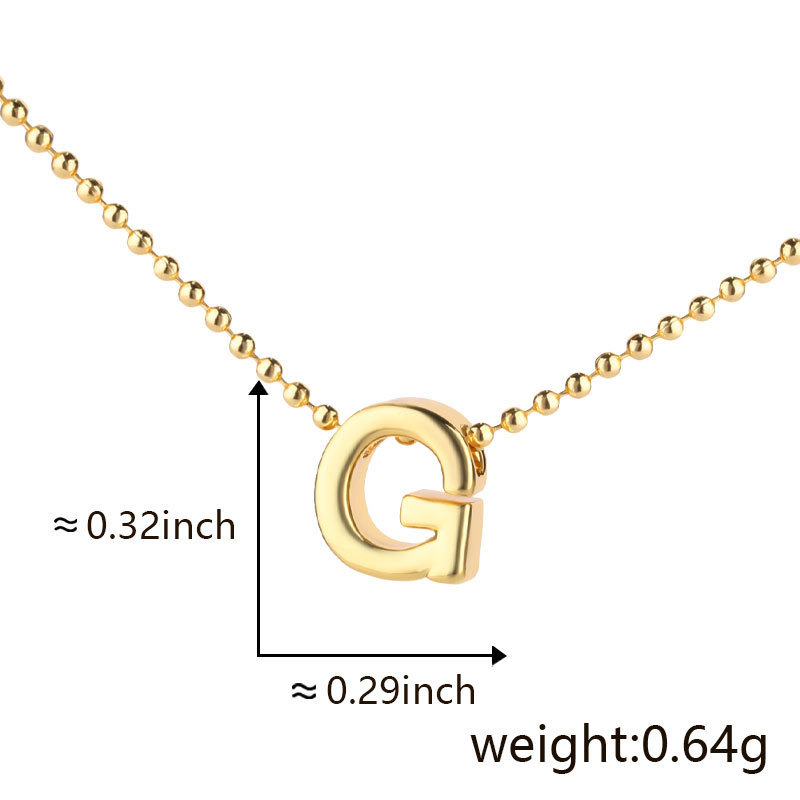 Cuicai ホットセール 18K ゴールデン光沢のある多用途クラシック 26 DIY 英語名小文字ネックレスペンダント付き|undefined