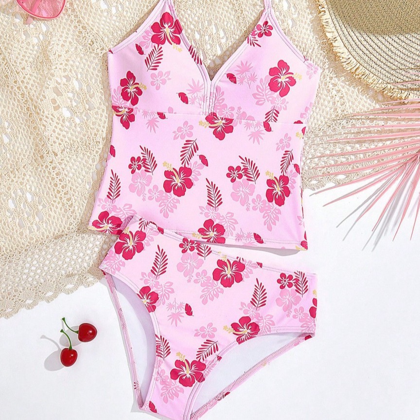 Bikini Swimsuit Set For Big Girls New Arrival Two Piece Beachwear Cotton Polyester Summer Swimwear_voghion.com