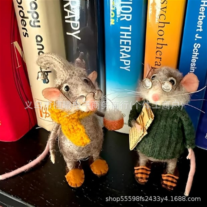 2024Christmas needle felt mouse decorationChristmas needle felt…
