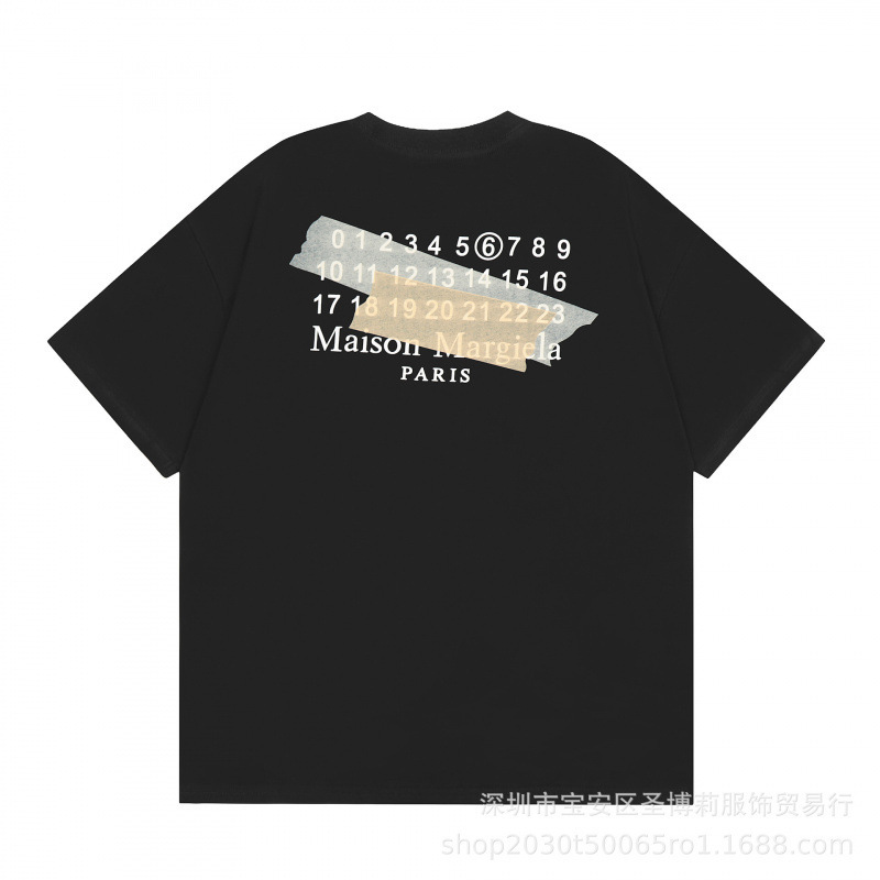 クロスボーダー メゾン マルジェラ マルジェラ デジタル プリント MM6 ピュアコットン 高品質 メンズ Tシャツ レディース 半袖 トレンド|undefined