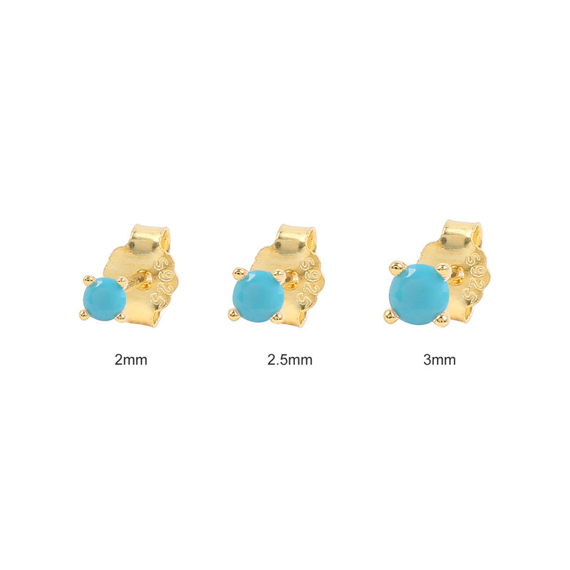 Fashion Geometric Sterling Silver Zircon Ear Studs 1 Set