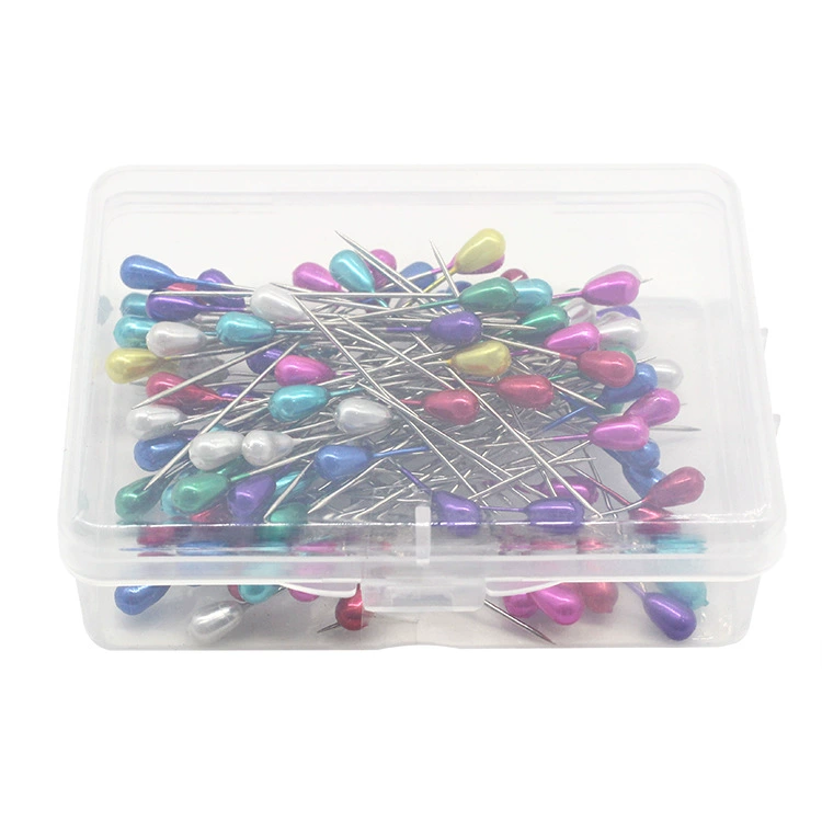 100 штук 5*55 мм цветная КАПЛЕВИДНАЯ грушевидная жемчужная булавка для одежды, Лоскутная позиционная булавка, жемчужная булавка