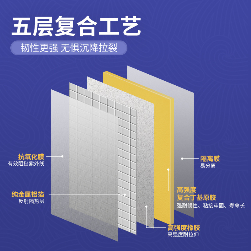 鋁箔丁基防水膠帶裂縫強力止漏膠帶瓷磚樓頂漏水高粘度補漏材料