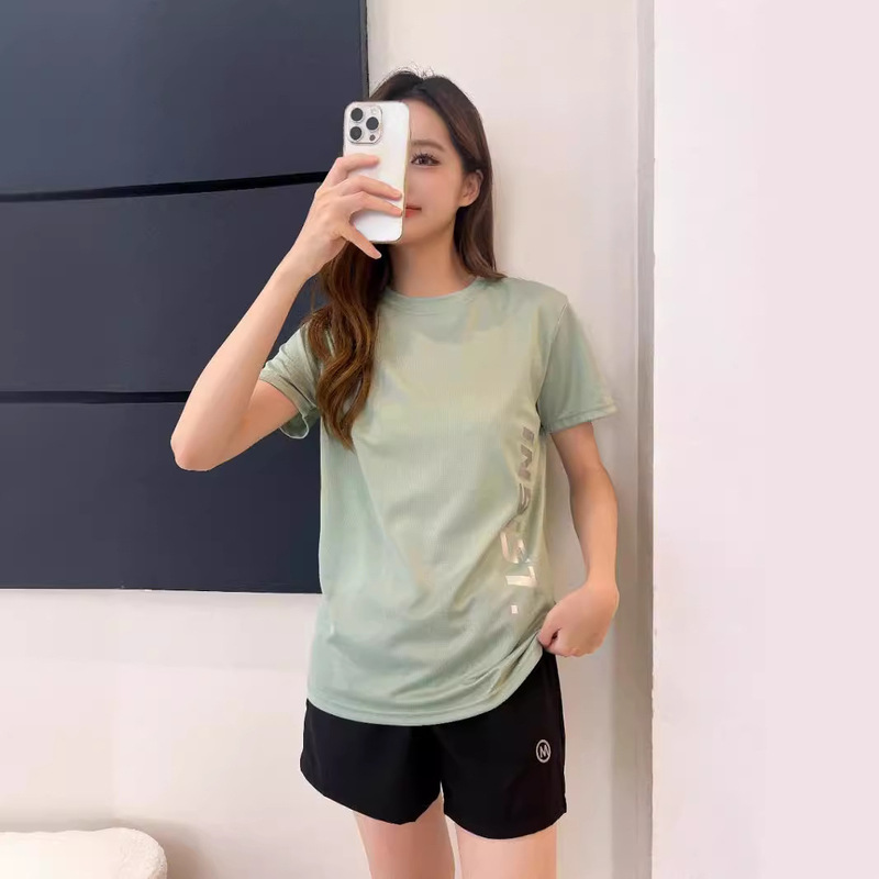 Summer Sports suit Women's Thin Fitness Running Yoga Quick-drying Pants Ice Silk Breathable Casual Shorts Women's Two-piece Set