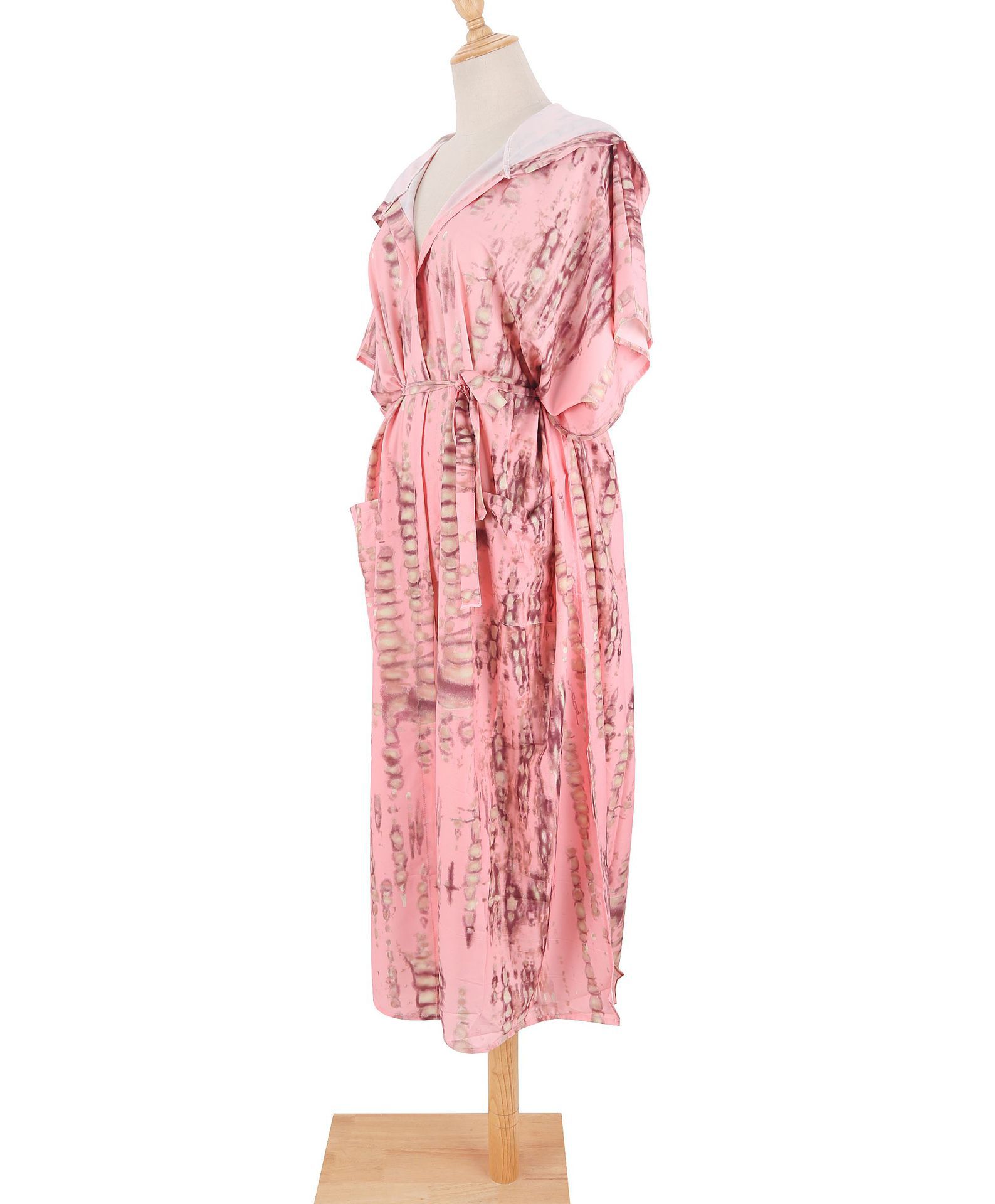 Rayon Water Print Bikini Cover up Loose Dress Sexy Cardigan Beach Sun Protection Shirt European American Style Women's Clothing Swimwear_ecoleips.com