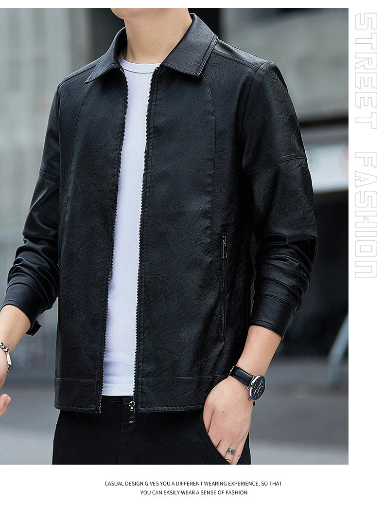 Herren Lederjacke Business Freizeit Sakko Für Herren Mit Revers_voghion.com