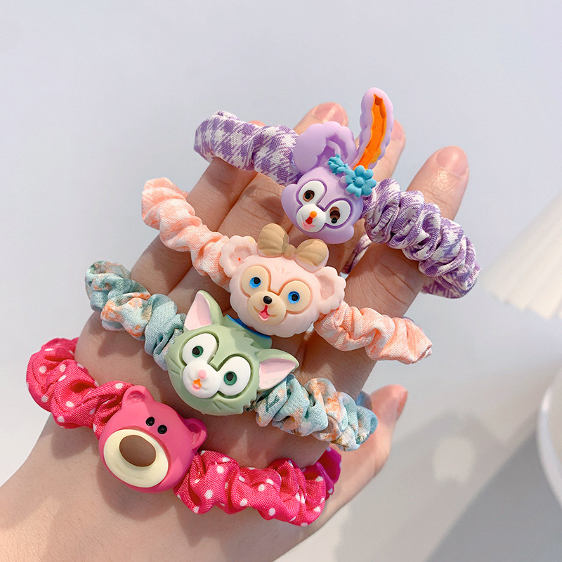 Internet celebridad de dibujos animados lindo pelo cuerda chica banda de pelo ins banda de goma lazo pelo dulce intestino delgado anillo bola cabeza accesorios para el cabello femenino