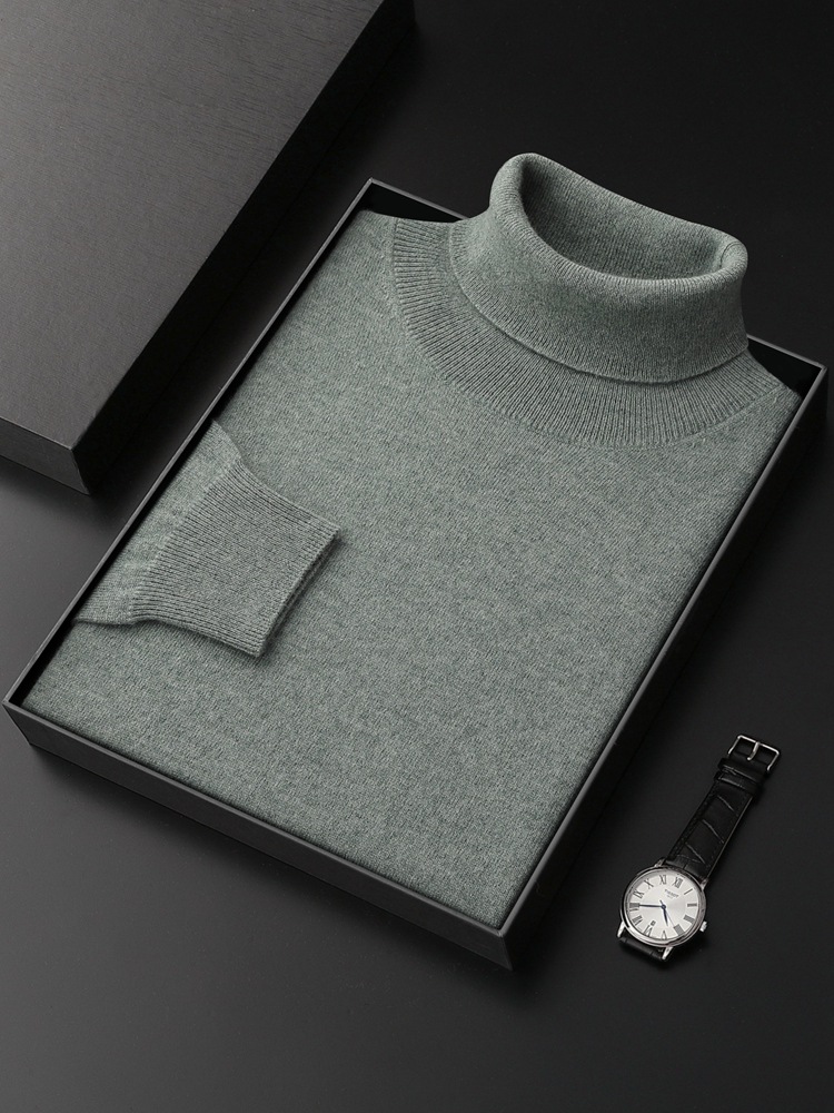 2023 new autumn and winter trendy brand cashmere sweater light luxury wool sweater men's youth thickened casual bottoming sweater