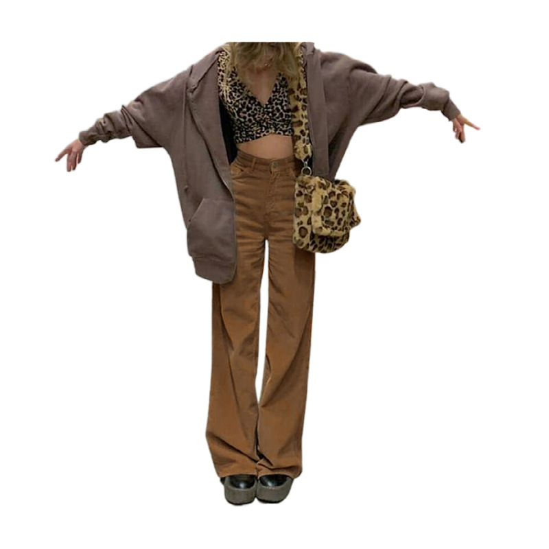 Corduroy Dipped Wide Leg Casual Pants Women's Autumn European and American eBay New Women's in stock
