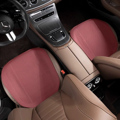 Seat Cushion, Universal for All Seasons, Seat cushion, seat cover - volcanic-red-punched-breathable-ultra-thin-flat-surface-main-and-passenger-pair