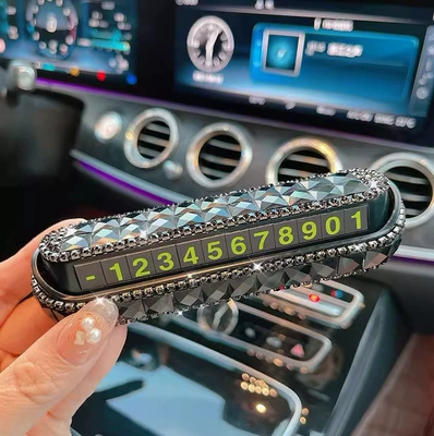 Creative Car-Mounted High Temperature Resistant: Nömrəli dayanma kartı - black-diamond-can-be-hidden