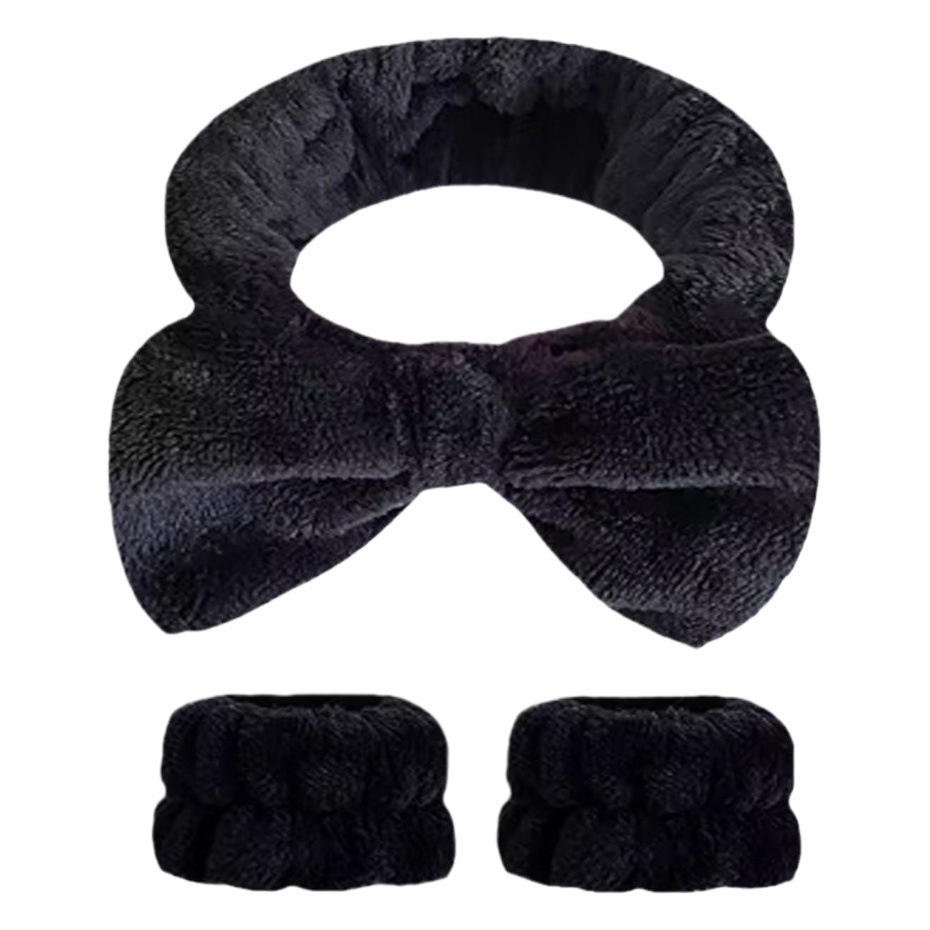 Arco banda de pelo al por mayor de las niñas de color sólido todo partido de maquillaje absorbente de sudor-limpieza lavado de cara correa de muñeca de franela banda de pelo