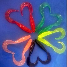 单尾5.5cm蛆虫卷尾鱼饵路亚仿生拟饵海垂钓用品工厂批发