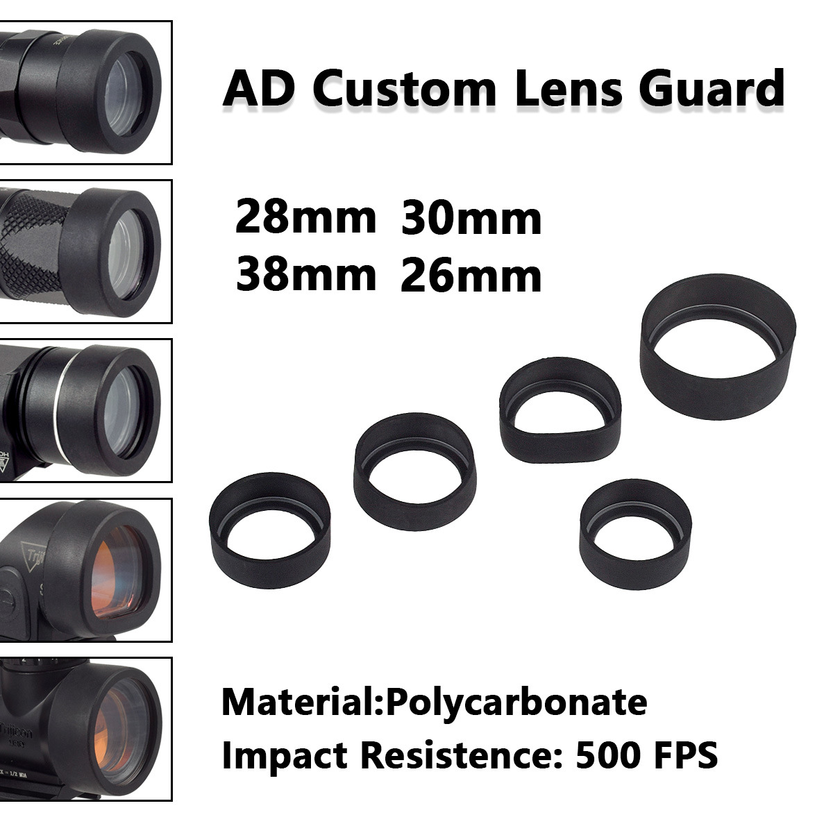 T1 / M300 / M600V / TLR - 1 / SRO / MRO Lámpara 26mm / 28mm Lámpara / cubierta de protección de punto rojo