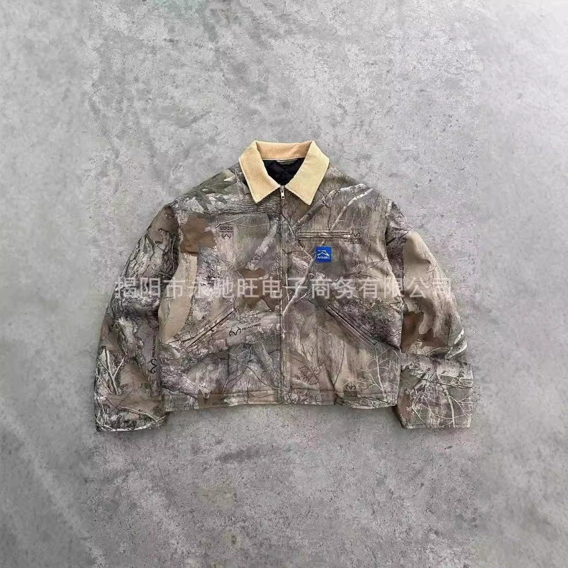 Модный прилив бренд трансграничный новый камуфляжный куртка набор 2024 весна осень новая мода повседневная свободная куртка прилив