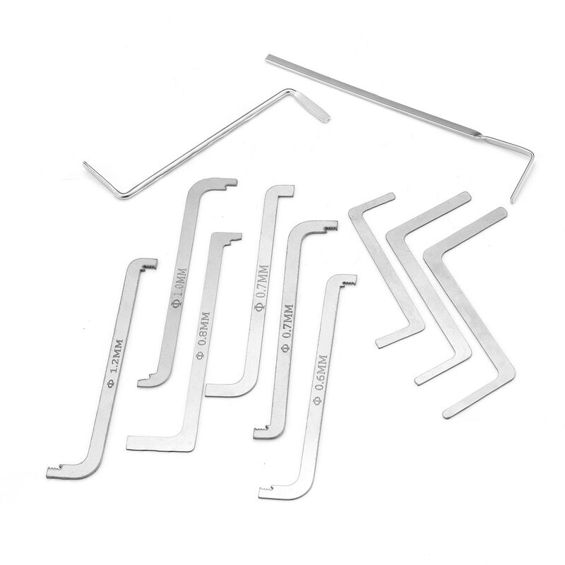 Precision Stainless Steel Tool Set 0.6-1.2mm Multi-Specification Lock Picking Hook Manual Repair Tool