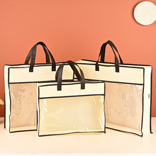 车缝无纺布袋透明拉链袋现货空调被袋毛毯棉被四件套家纺收纳袋