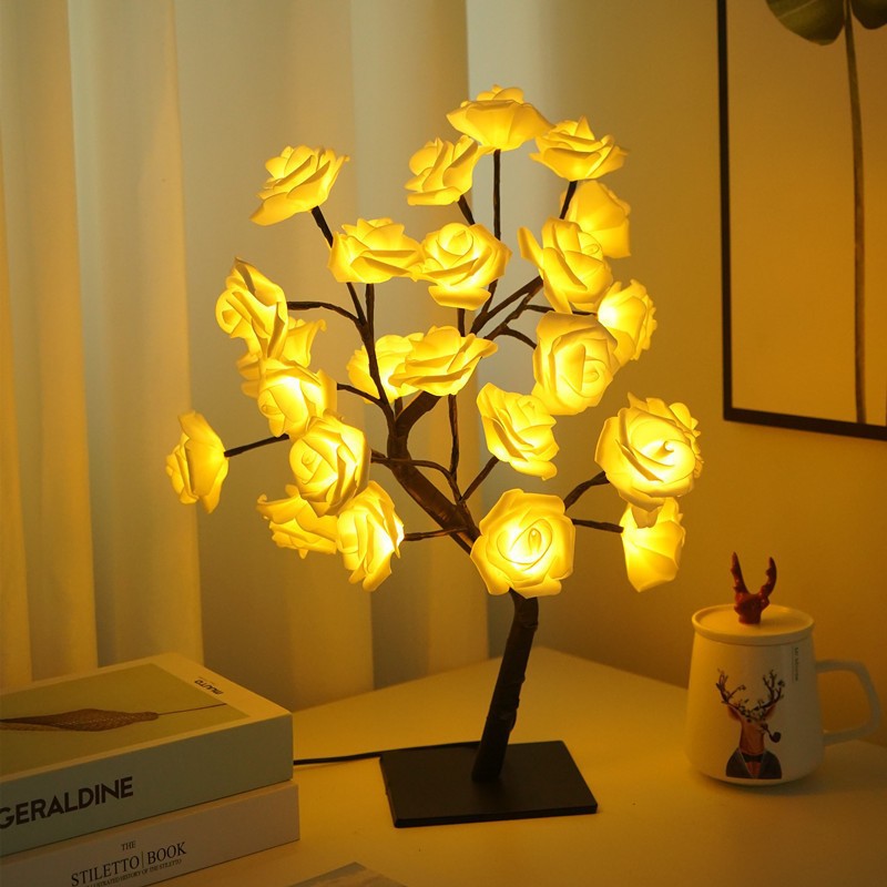 LED rosa árbol lámpara de escritorio luces decorativas in viento diseño de la habitación luces de atmósfera luces festivas luces nocturnas