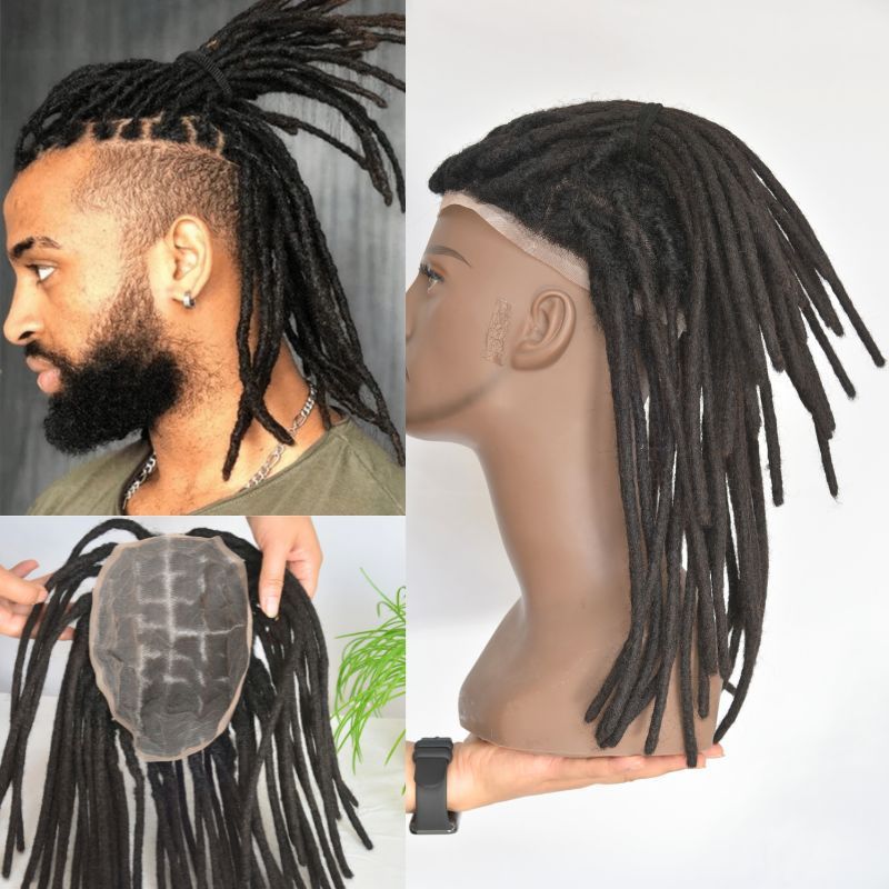 ドレッドヘア男性用ウィッグヘアブロック 10X8In フルレース人毛ドレッドヘアかつら在庫あり|undefined