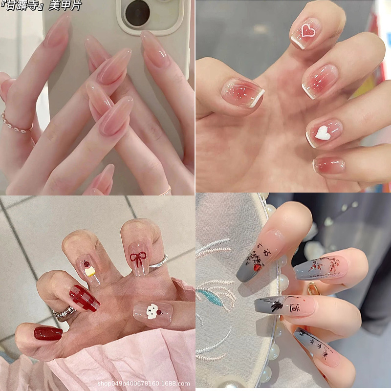 "Huan Huan" The end of the nail art is nude color Ganlu Temple plain boiled water temperament pure desire simple versatile wearing nail "Huan Huan" The end of the nail art is nude color Ganlu Temple plain boiled water temperament pure desire simple versatile wearing nail