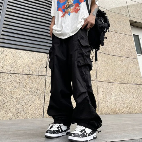 Casual loose trend ins fashion brand pants New style American style overalls men's summer functional high street