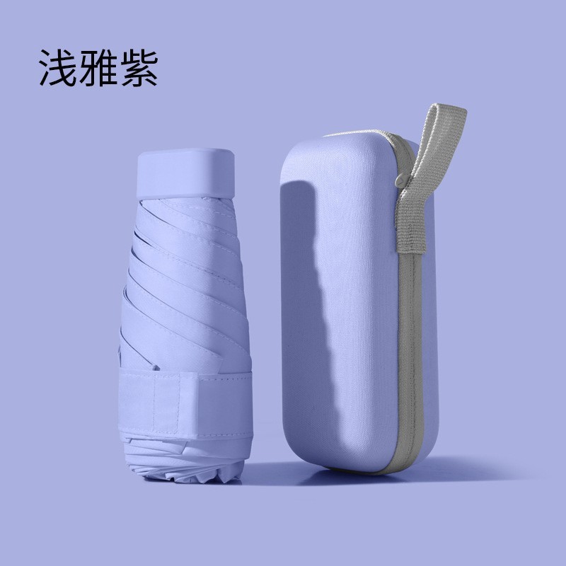 Cincuenta plegables mini cápsula soleado y lluvia para mujeres paraguas de sol de bolsillo de vinilo ultraligero compacto y portátil