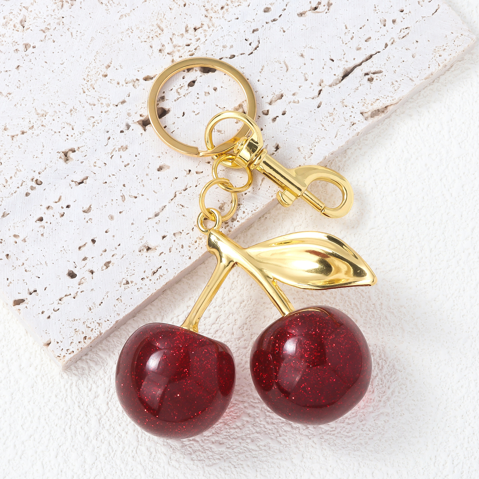 64g Weight Bag Pendant, Keychain Classification 1 Piece Quantity Holiday, Banquet, Travel Occasion Plastic, Resin Material Christmas Festival Cherry Pattern Fruit/Food, Plating Design Elegant, Hip-Hop, Simple Style Style 1 Piece Elegant Hip-Hop Simple Style Cherry Plastic Resin Fruit/Food Plating Christmas Bag Pendant Keychain 16