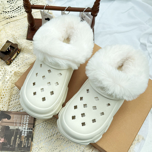Inner sole of winter and autumn removable fleece hole-toe shoes, long and short plush cotton comfortable hole-toe shoes, warm inner lining shoe cover